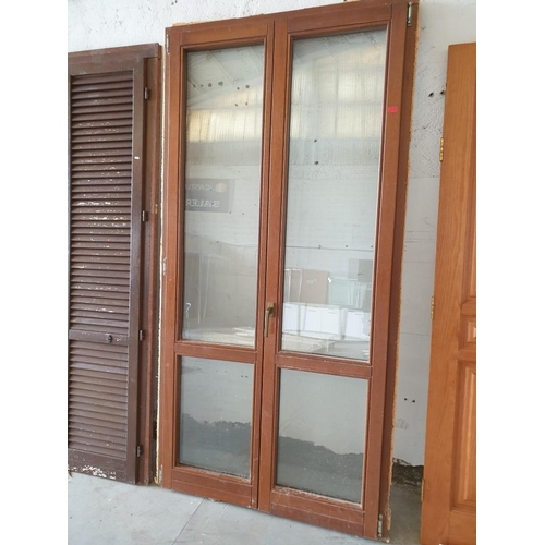 502 - 2 x Sets of Solid Wood, Double Opening Patio Doors with 2 - Panel Seal Unit Double Glazed Windows, i... 