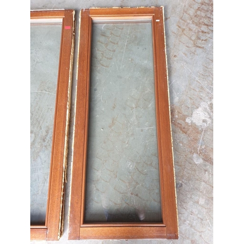 508 - 2 x Solid Wood Windows with Fixed Sealed Unit Double Glazing (Approx 59 x 150cm) (2)