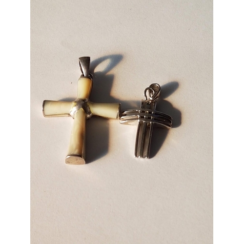 721 - Silver (.925) Cross Pendants (x2)