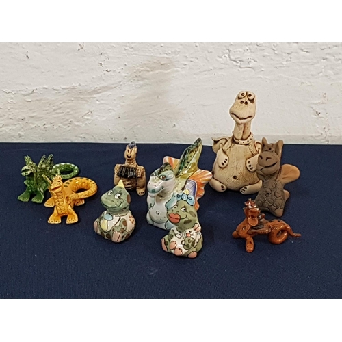 836 - Collection of 9 x Mini Dragon Figurines (H: 3-9cm)