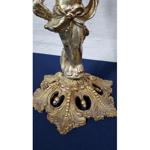 118 - Vintage Style / Brass Effect Table Lamp Base (H:50cm) (A/F)