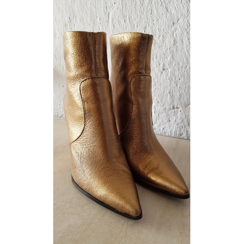 176 - Pair of Kendall & Kylie Gold Colour Boots Size 38/9