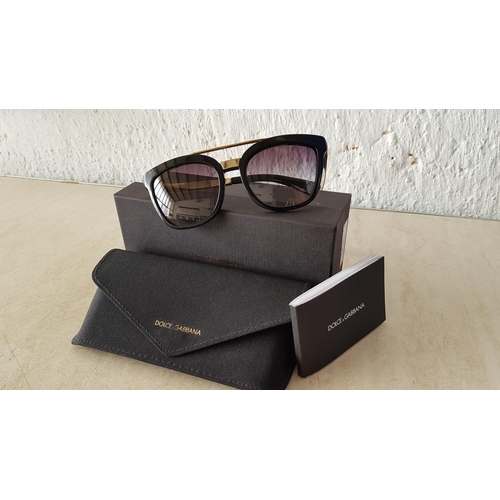 185 - Pair of Dolce & Gabbana Sunglasses in Black & Gold Frame, DG4269 501/8G in Original DG Case