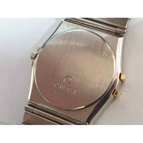 31 - Gents Omega Constellation Wrist Watch (3961070); 33m Stainless Steel Case with Solid Gold Bezel, Bla... 