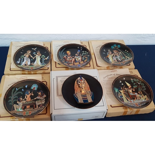 423 - Collection of 6 x  Osiris Daveport Pottery  Plates and One Other Osiris Porcelain Egypt Splendours o... 