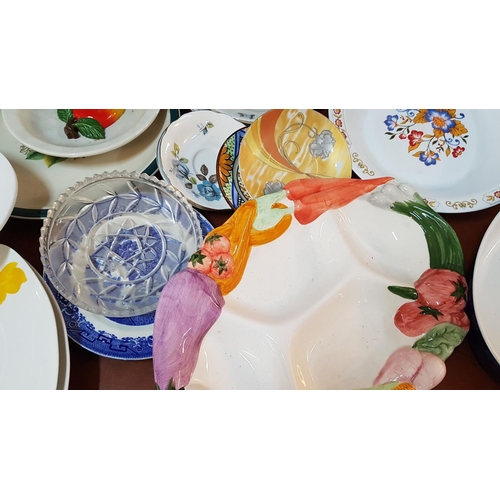 427 - Large Box of Assorted Plates Side Plates, Oval Dishes, Bowls. Ceramic Sweet Dishes etc