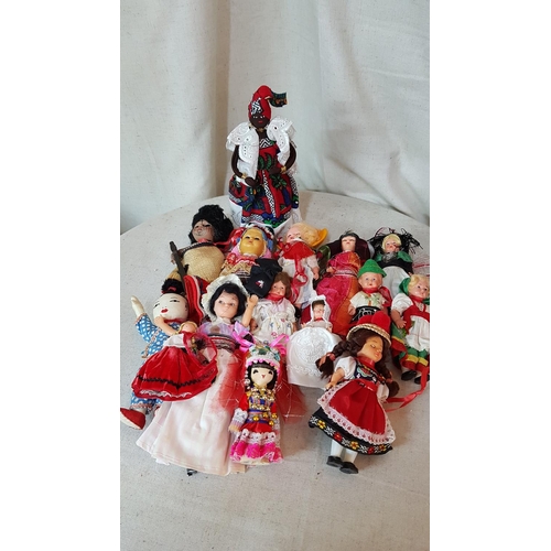 428 - Large Collection of Small Dolls with Ethnic Outfits (from Around the World)