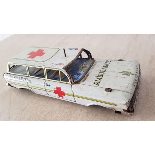 553 - Vintage Tin Toy Ambulance Made in Japan and Vintage Super Mario Light