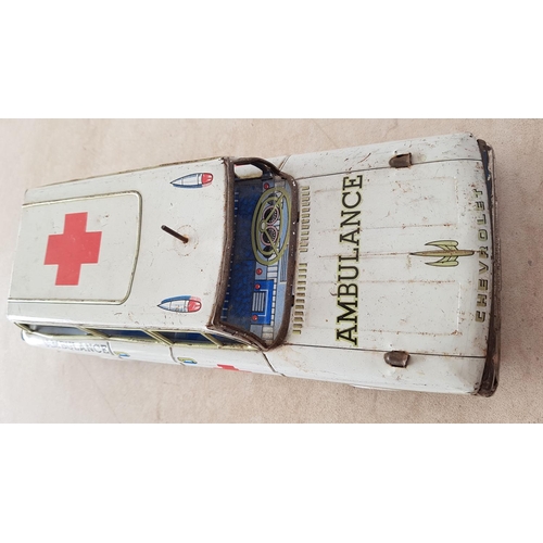 553 - Vintage Tin Toy Ambulance Made in Japan and Vintage Super Mario Light