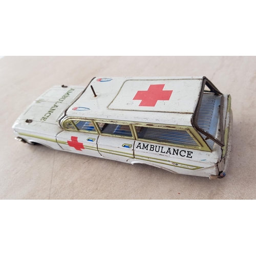 553 - Vintage Tin Toy Ambulance Made in Japan and Vintage Super Mario Light