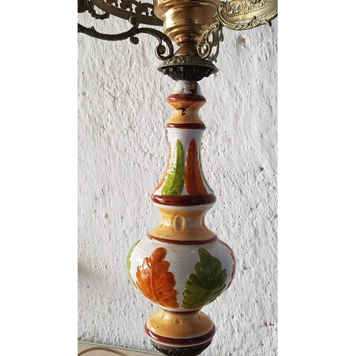 584 - Large Vintage Electric Lamp Base (Ceramic / Brass)