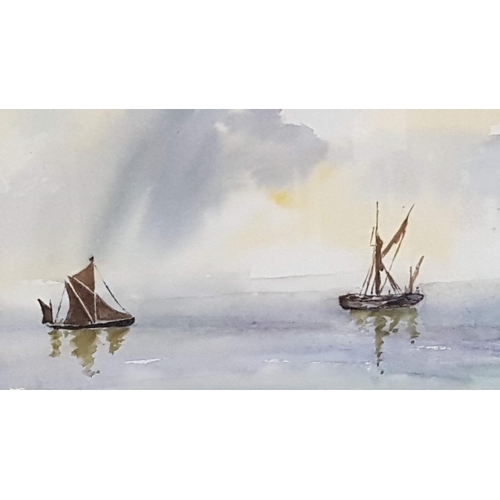 206 - Vintage Sail Boat Water Colour by Known Artist G. Nicholas