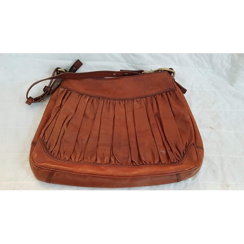 209 - Fossil 54 Brown Leather Ladies Handbag Brass Fittings