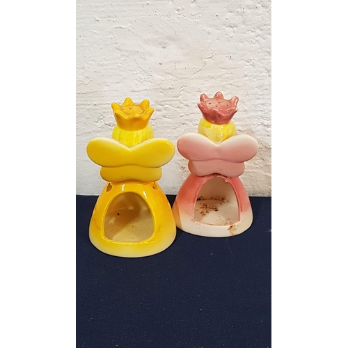 415 - Pair of Ceramic Fairy Candle Holders