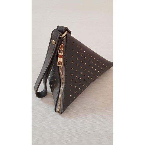 81 - Collection of 5 x Pyramid Shaped Purses / Small Bags, Various Colours, Type of Leatherette with Stud... 