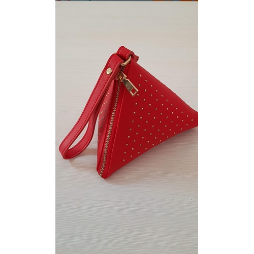 81 - Collection of 5 x Pyramid Shaped Purses / Small Bags, Various Colours, Type of Leatherette with Stud... 