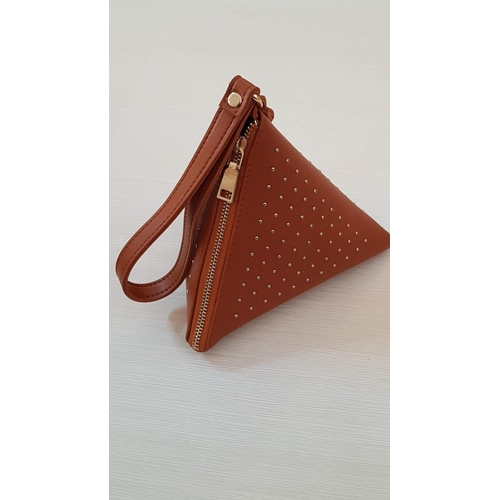 81 - Collection of 5 x Pyramid Shaped Purses / Small Bags, Various Colours, Type of Leatherette with Stud... 