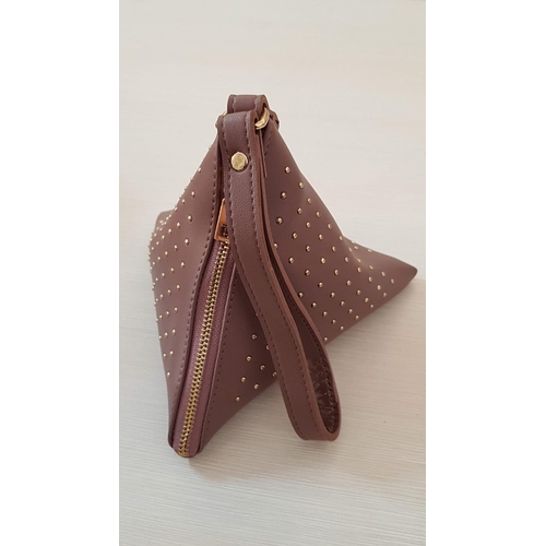 81 - Collection of 5 x Pyramid Shaped Purses / Small Bags, Various Colours, Type of Leatherette with Stud... 