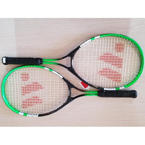 446 - Pair of Badminton Rackets (Dunlop Biotec, X-Lite), Together with a Pair of Tennis Rackets (Wish 2599... 