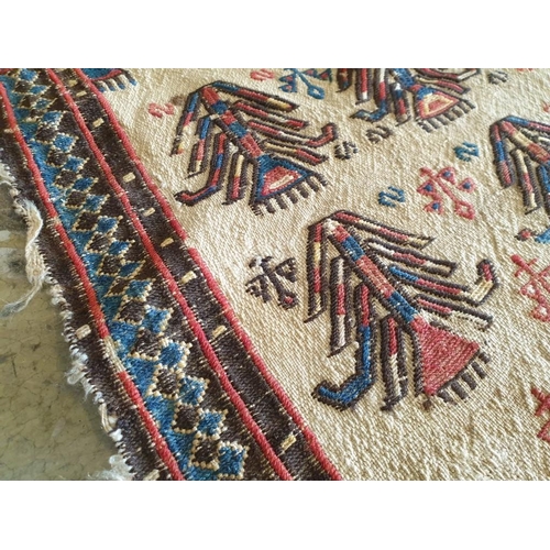 573 - Seperately Weaved Pair of Antique Zili Flat Weave / Carpets, Circa Mid 19th Century in Natural Colou... 