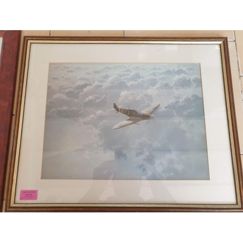 13 - 2 x Framed Prints of WW2 Spitfires; 