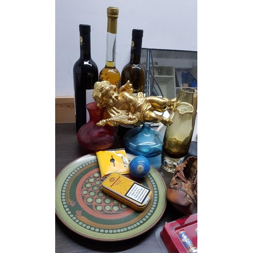 179 - Assorted Collection of Items inc; Ornaments Wines, Lamp Shades, Flasks and others