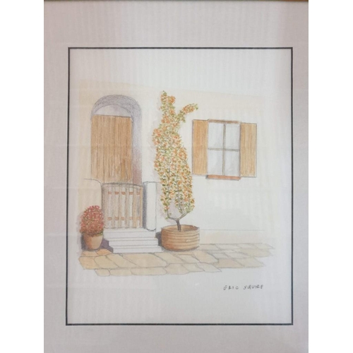 63 - Collection of Framed Water Colour Paintings by Eric Squire; Coastal Scenes, Watermill, Pissouri Chur... 