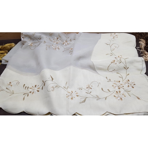 89 - Large Collection of Oriental Tablecloth with Matching napkins Table Runner etc (Total 14pcs)