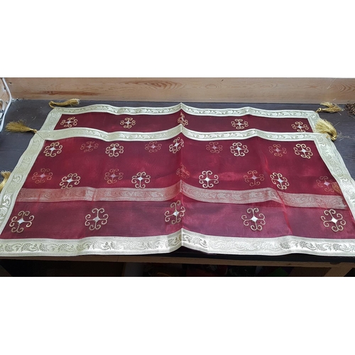 89 - Large Collection of Oriental Tablecloth with Matching napkins Table Runner etc (Total 14pcs)