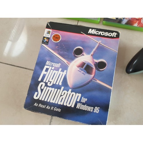113 - 3 x Xbox 360 Games, Xbox Controller and Microsoft Flight Simulator