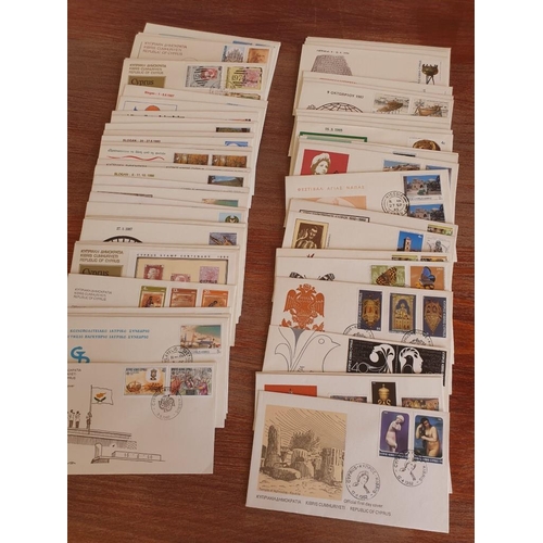 132 - Collection of Approx. 60 x Cyprus First Day Covers / Stamps, Circa 1980's