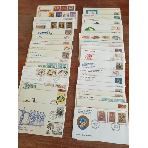 133 - Collection of Approx. 60 x Cyprus First Day Covers / Stamps, Circa 1990's