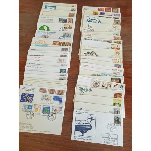 136 - Collection of Approx. 60 x Cyprus First Day Covers / Stamps, Circa 1990's