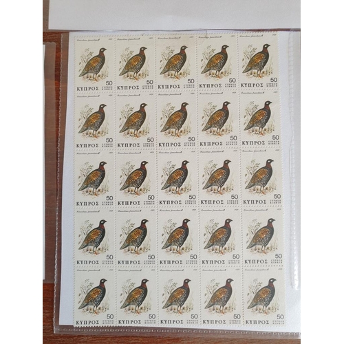142 - Large Collection of Mint Cyprus Stamps (14 x Packs of Part Sheets, Over 300 Stamps)