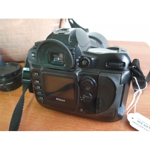 530 - Nikon D100 Digital SLR Camera with 2 x Interchangeable Lenses: Jessop Tele-Converter and Simga 70-21... 