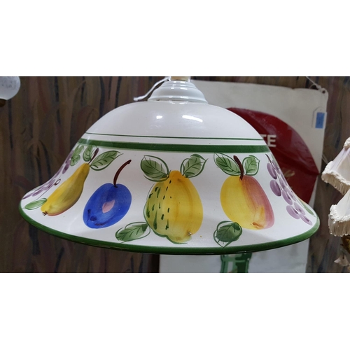 532 - Ceramic Shade with Fruit Pattern, Retro 