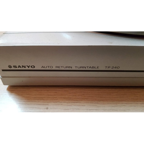 535 - Retro  Sanyo TP 240 Electric Turntable (Un-Tested)