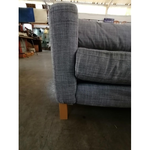 733 - Light Grey Fabric 3-Seat Sofa with Removable Cover (205 x 89 xH:65cm)