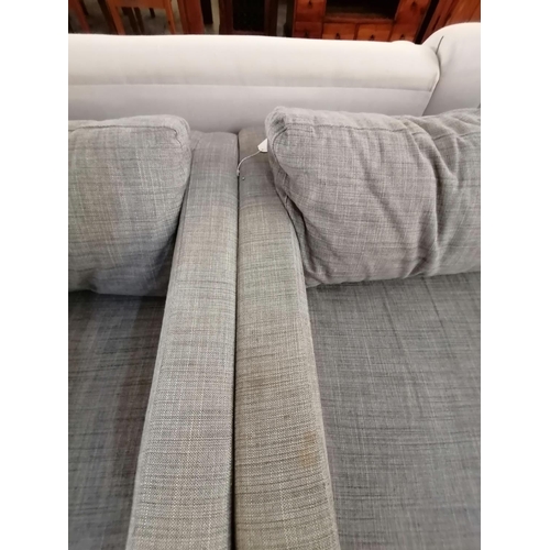 733 - Light Grey Fabric 3-Seat Sofa with Removable Cover (205 x 89 xH:65cm)
