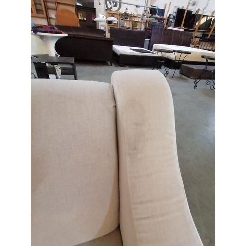 734 - White Fabric 3-Seat and 2-Seat Sofas (2)