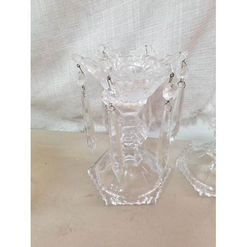 740 - 2 x Similar 3-Arm Vintage Hanging Lights one with Glass Decoration One with Porcelain (A/F), Togethe... 