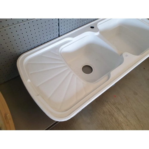 746 - Carron White Kitchen Double Bowl Sink Unit, Approx. 115 x 51cm, (RRP €500.00) ** Trade sale, VAT is ... 