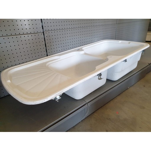746 - Carron White Kitchen Double Bowl Sink Unit, Approx. 115 x 51cm, (RRP €500.00) ** Trade sale, VAT is ... 