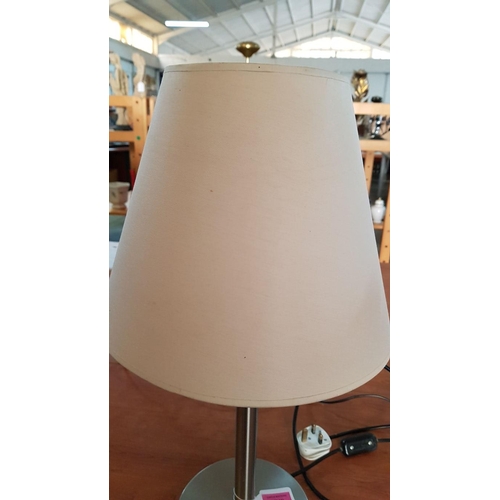 754 - Modern Table Lamp Chrome Lamp Base and Classic Beige Lamp Shade (H:54cm) (Un-Tested)