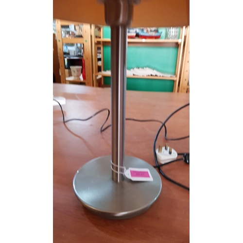 754 - Modern Table Lamp Chrome Lamp Base and Classic Beige Lamp Shade (H:54cm) (Un-Tested)