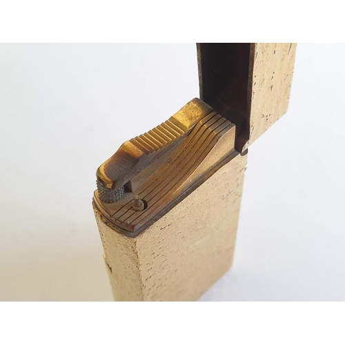 564 - Vintage Dunhill Gold Plated Lighter with Bark Texture Finish (Made in England), Approx. 60 x 31 x 13... 