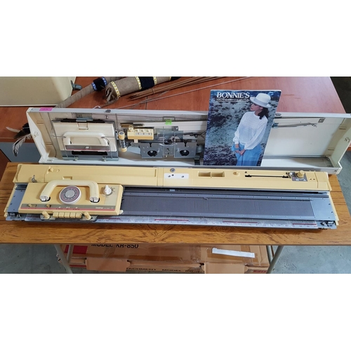 566 - Brother KH-890 (Made in Japan) Knitting Machine, Ribbing Attachment, Model KR-850 and Special Table