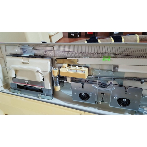 566 - Brother KH-890 (Made in Japan) Knitting Machine, Ribbing Attachment, Model KR-850 and Special Table