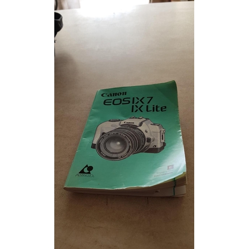 570 - Canon EOSIX7 EF 200m Lenses Ultrasonic (EF 22-55mm) Extra one Film (Boxed) and Case