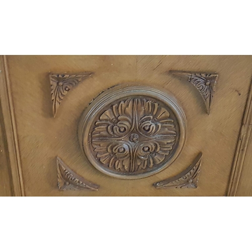 672 - Vintage Continental Drinks Cabinet / Bar with Decorative Carved Front, Drawer and Mirrored Cupboard,... 